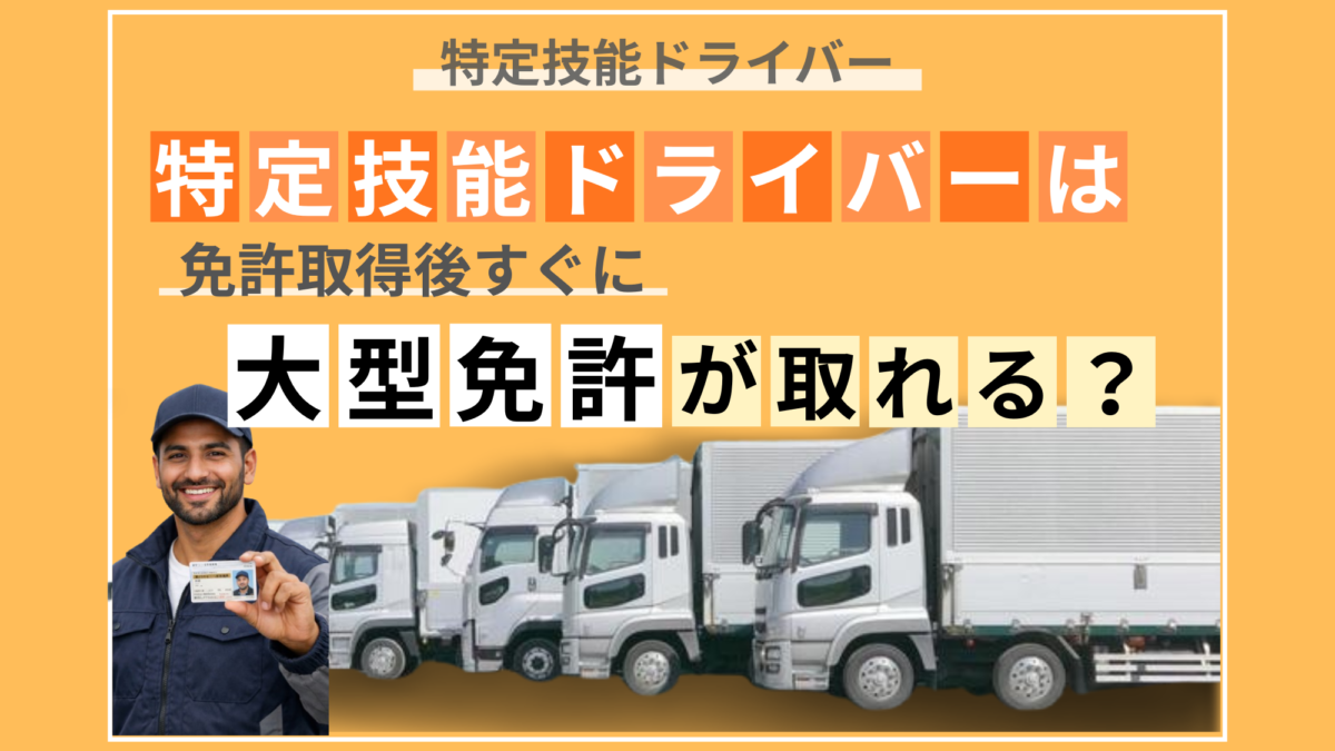 特定技能ドライバーは免許取得後すぐに大型免許が取れる！？免許取得の裏側を徹底解説！